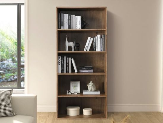 Stax Hardwood Bookcase | Rustic  Walnut | Narrow (800mm)