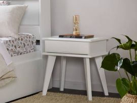 Room with Modern Kids Bedroom Furniture containing Ari White Bedside Table or Nightstand with Hardwood Frame