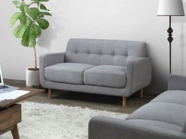 Room with modern living room furniture containing Bella Two Seater Sofa or Couch in Grey Fabric