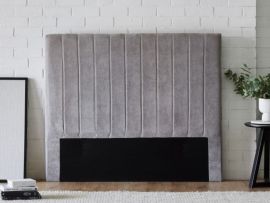 Modern bedroom containing Cannes double upholstered headboard in  grey