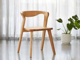 modern home dining room containing Casa Natural Hardwood Dining Chair