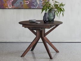 Casa sustainable hardwood extendable dining table in arabica walnut in a modern dining room