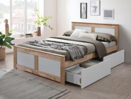 Room with Modern Bedroom Furniture containing Coco Natural & White double bed frame with storage