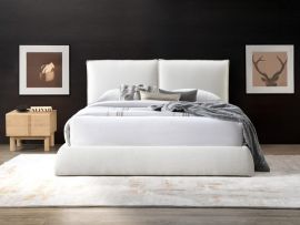 Photo of Cosy Queen Bed | Ivory Fabric in a modern bedroom