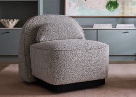 Lunar Boucle Occasional Chair | Black & White Fabric in a Modern living room