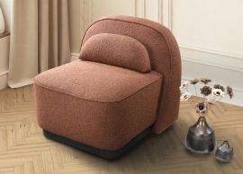 Lunar Boucle Occasional Chair | Burnt Orange Fabric in a Modern living room