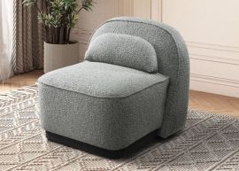 Lunar Boucle Occasional Chair | Sage Green Fabric in a Modern living room