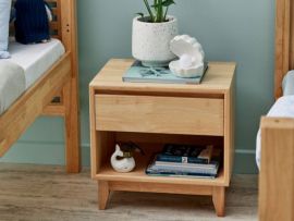 Modern bedroom with the Oslo Natural Bedside Table