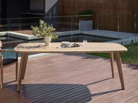 Modern outdoor alfresco space containing Rixos Acacia Outdoor Dining Table