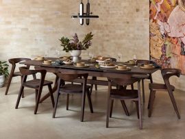 modern home dining room containing Villa Extendable Dining Table | Rectangle | Arabica Walnut made from sustainable hardwood