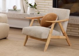 front view of webster beige occasional chair in natural