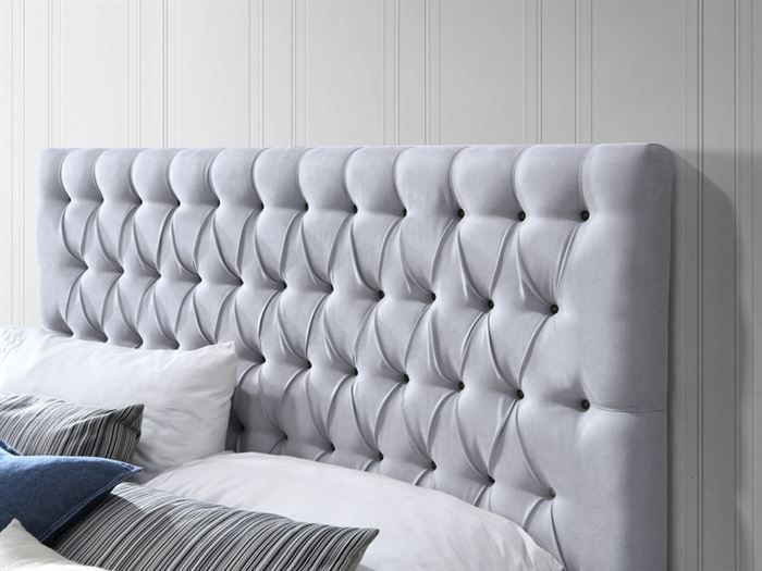 Bella King Size Bed Frames, Grey Upholstered King Size Bed Frame