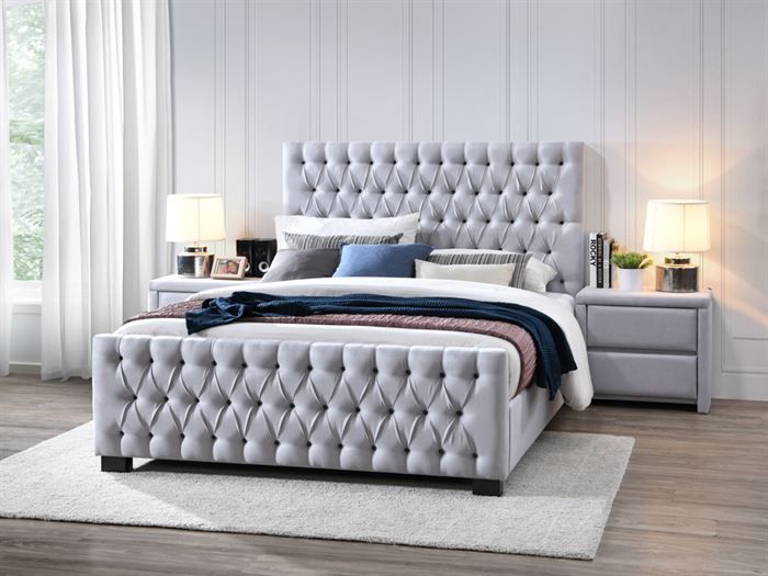 Bella Queen Size Bed Frame Upholstered, Bedroom Furniture Sets Modern Leather Queen Size Double Bed Frame