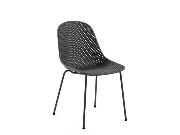 Photo of modern Darby outdoor dining chair in black with bucket seat