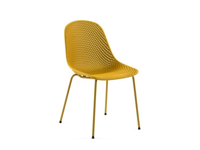 photo of the Darby outdoor dining chair in yellow with bucket seat
