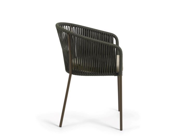 side photo of Edith outdoor dining chair in green