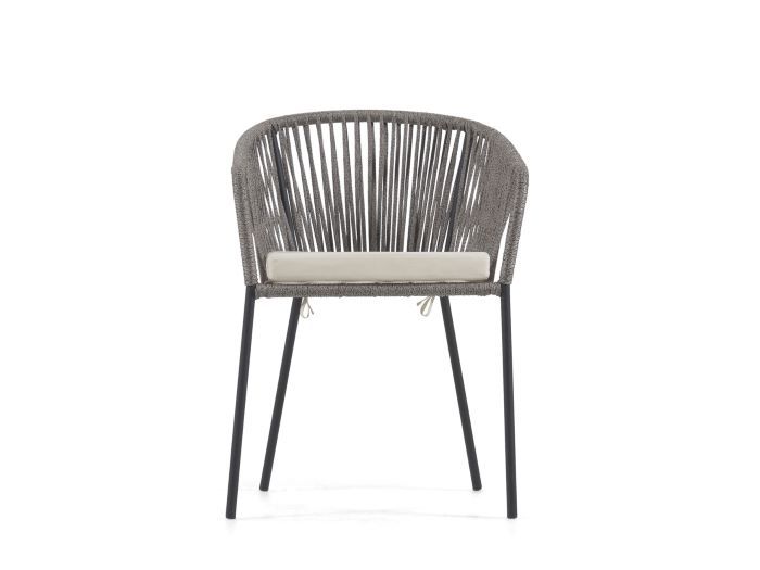 front photo of Edith outdoor dining chair in grey