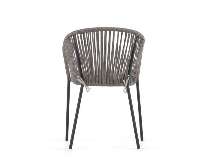rear photo of Edith outdoor dining chair in grey