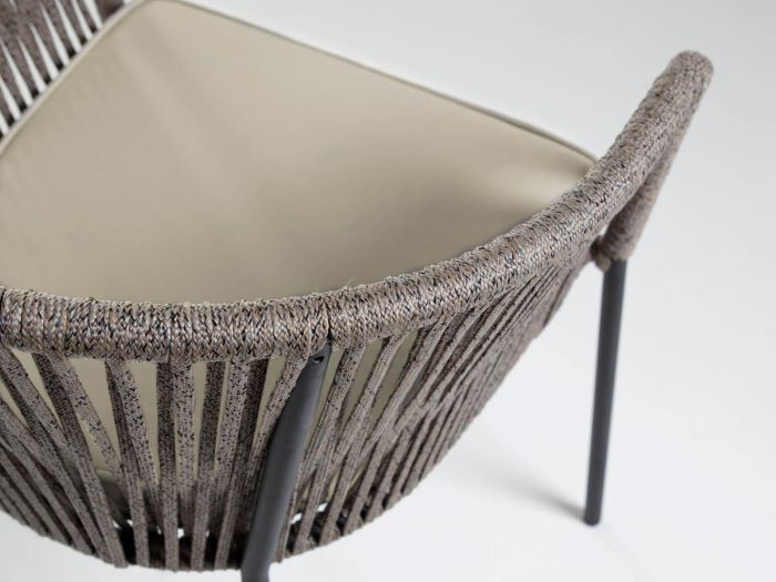 detailed photo of Edith outdoor dining chair in grey