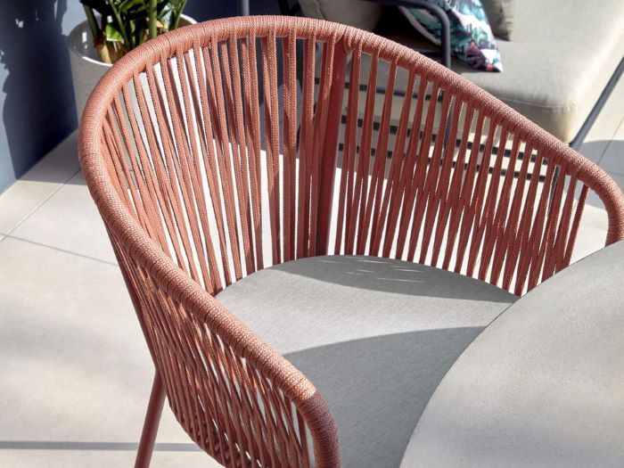 photo of Edith outdoor dining chair in terracotta