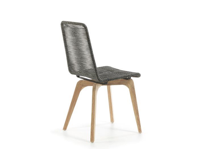 rear photo of Emir hardwood outdoor dining chair in charcoal