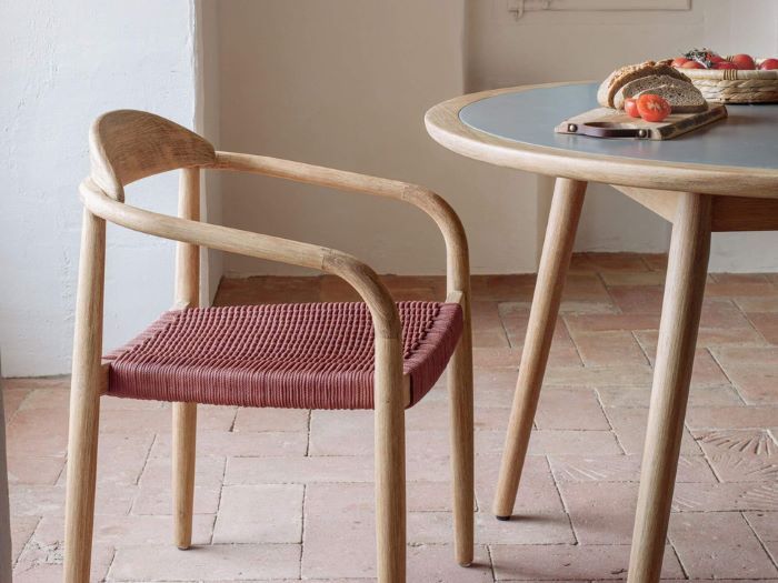photo of Ezra outdoor dining chair in natural with terracotta rope