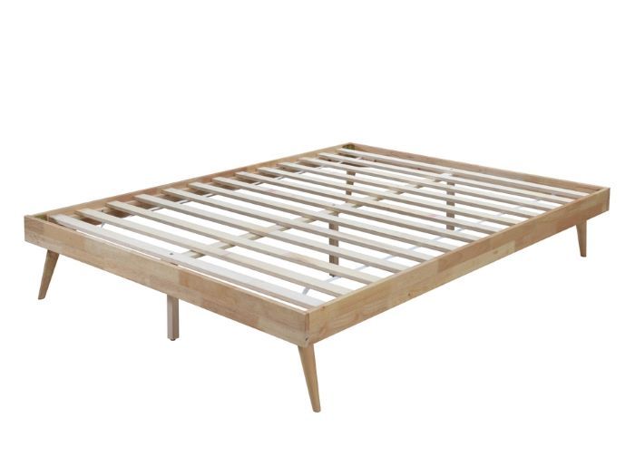 Photo of Franki double bed base in natural hardwood
