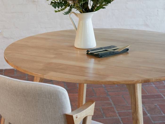 close up photo of Franki hardwood dining table in natural 