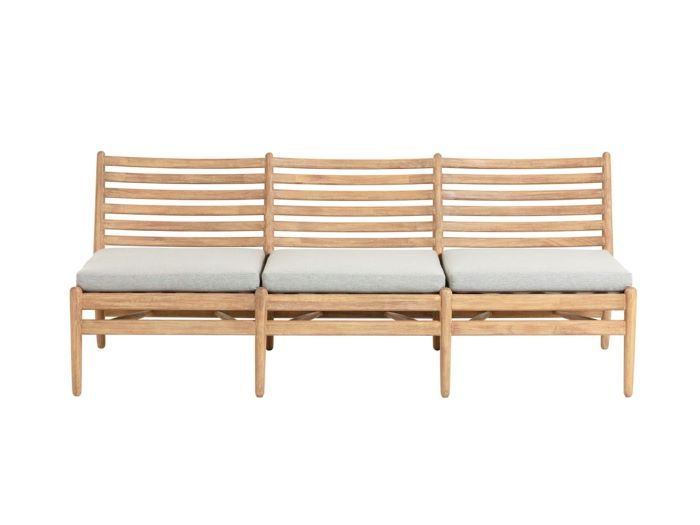 photo of Greta 3-seater outdoor lounge in natural with grey cushions