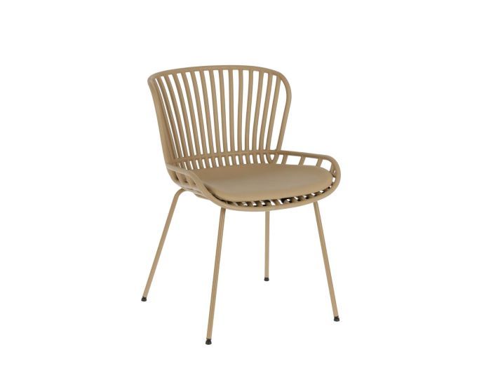 front photo of Ibiza outdoor dining chair in beige