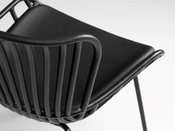 close up photo of Ibiza outdoor dining chair in black