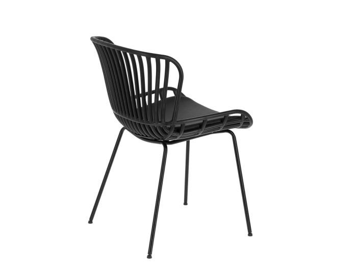 rear photo of Ibiza outdoor dining chair in black