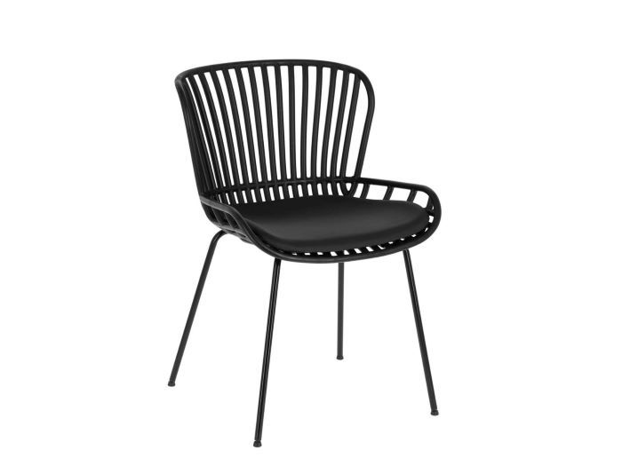 front photo of Ibiza outdoor dining chair in black