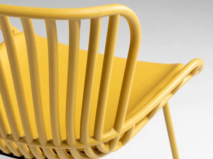 rear photo of Ibiza outdoor dining chair in yellow
