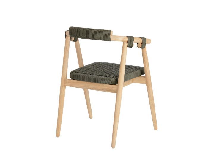 rear photo of Idris outdoor dining chair green