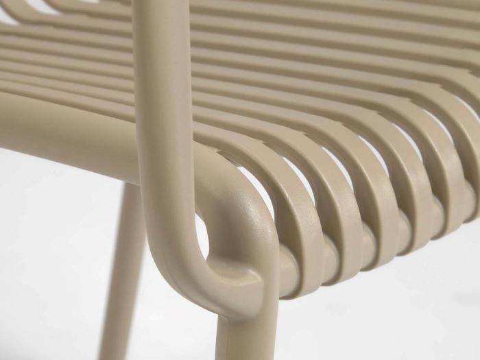 close up photo of Izzy outdoor dining chair in beige