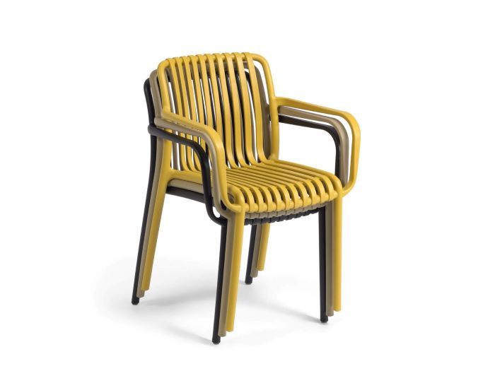 stacked photo of Izzy outdoor dining chair in beige