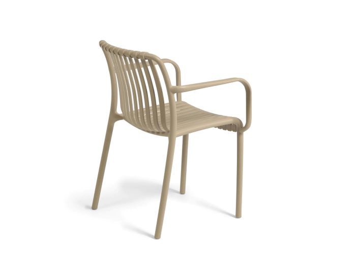rear photo of Izzy outdoor dining chair in beige