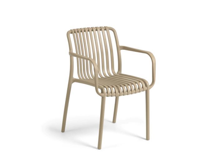 front photo of Izzy outdoor dining chair in beige