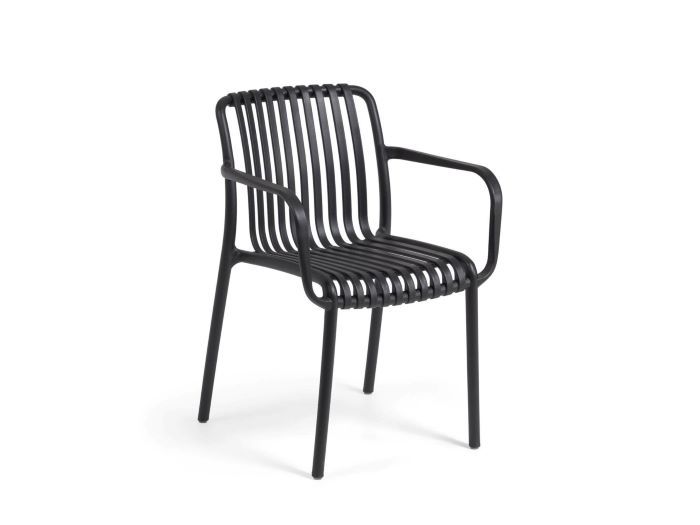 front photo of Izzy outdoor dining chair in black