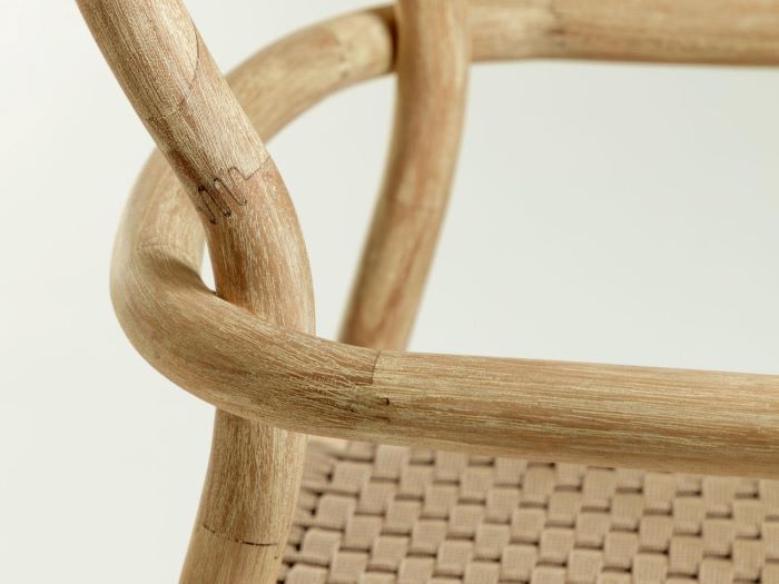 close up photo of julia outdoor dining chair in beige