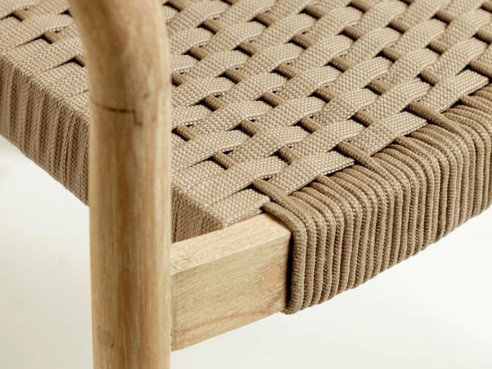 close up photo of Julia outdoor dining chair in beige