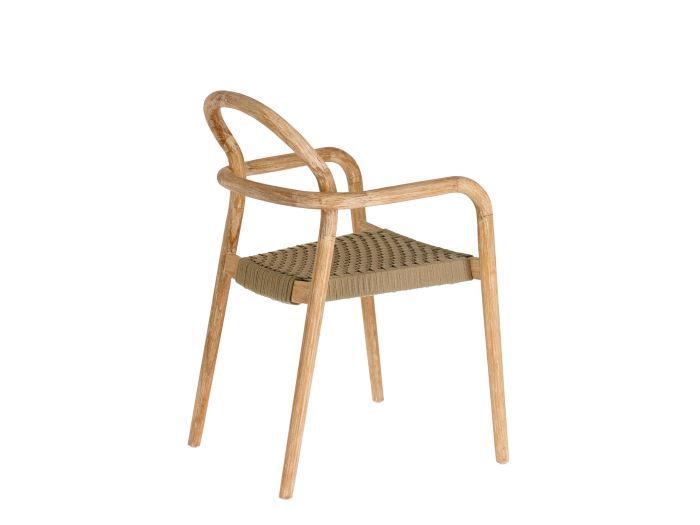 rear photo of Julia outdoor dining chair in beige