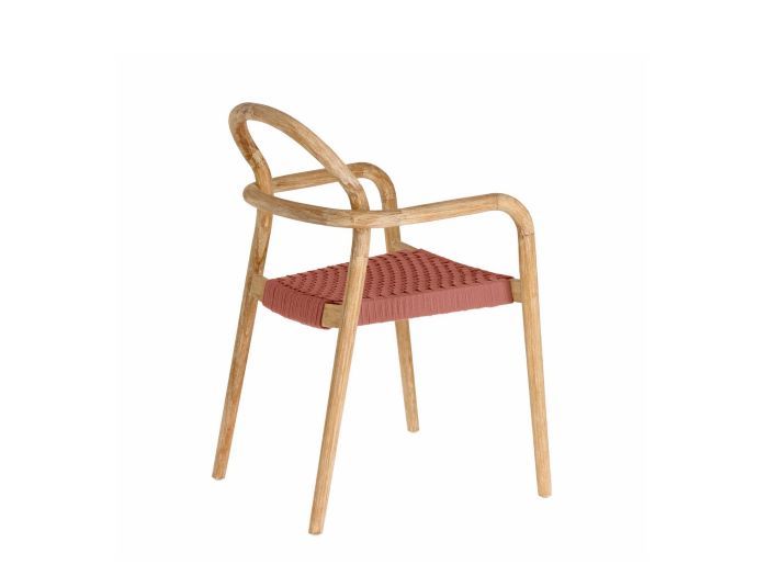 rear photo of Julia outdoor dining chair in terracotta