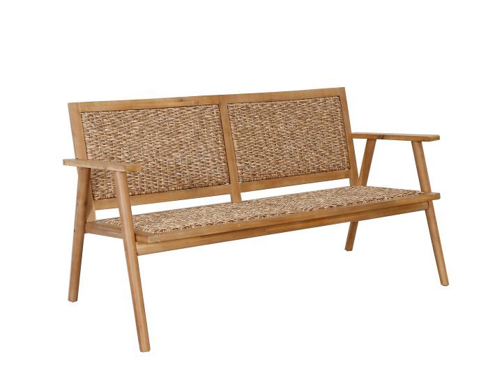 Manado Acacia & Wicker 2 Seater Outdoor Lounge | B2C Furniture