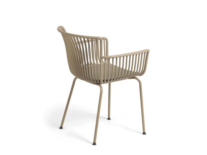 rear photo of Miami outdoor dining chair in beige