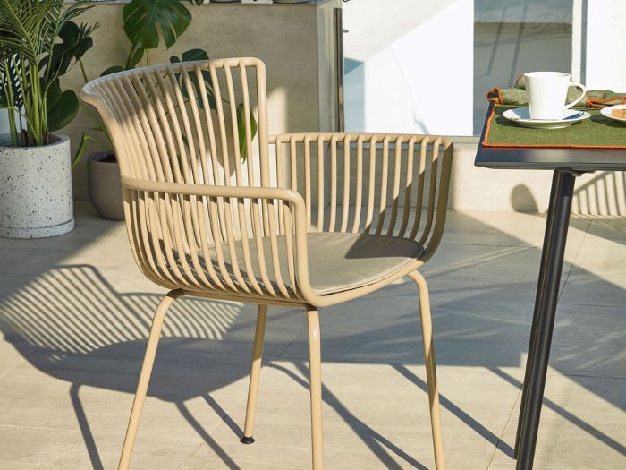 photo of Miami outdoor dining chair in beige