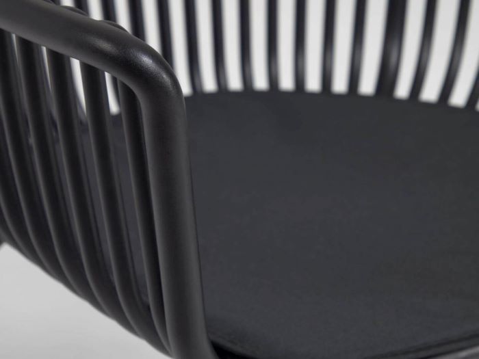 detailed photo of Miami outdoor dining chair in black