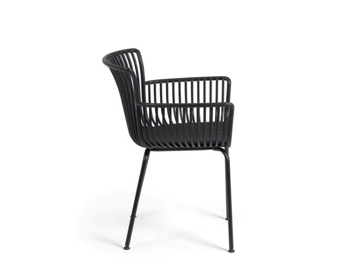 size photo of Miami outdoor dining chair in black