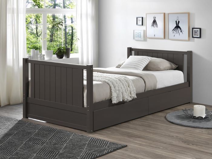 Room with kids Modern Bedroom Furniture containing Myer King Single bunk bed with storage in Grey